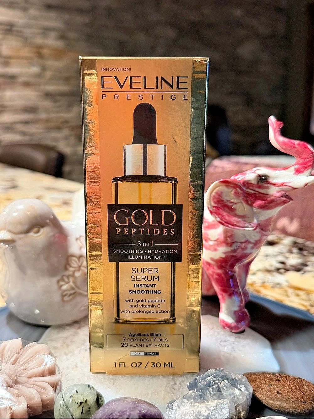 Eveline Gold Peptides 3-in-1 Super Serum Instant Smoothing Super Serum 1 fl oz